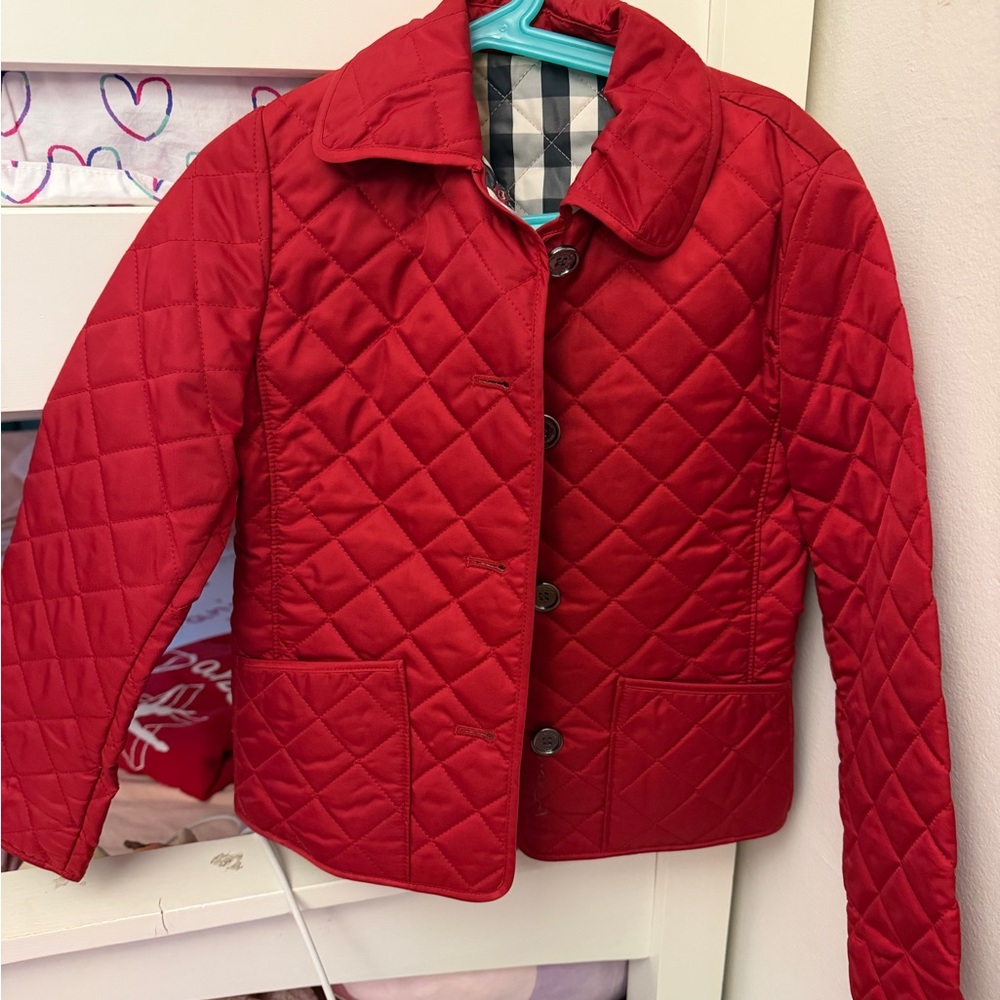 Burberry Red Quilted Kids Puffer Jacket